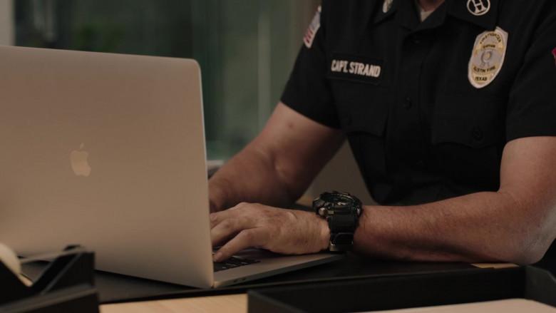 Apple MacBook Laptop and Casio G-Shock Watch in 9-1-1 Lone Star S04E06 This Is Not a Drill (2023)