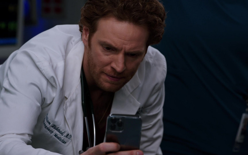 Apple iPhone Smartphone Used by Nick Gehlfuss as Dr. Will Halstead in Chicago Med S08E15 Those Times You Have to Cross the Line (2023)