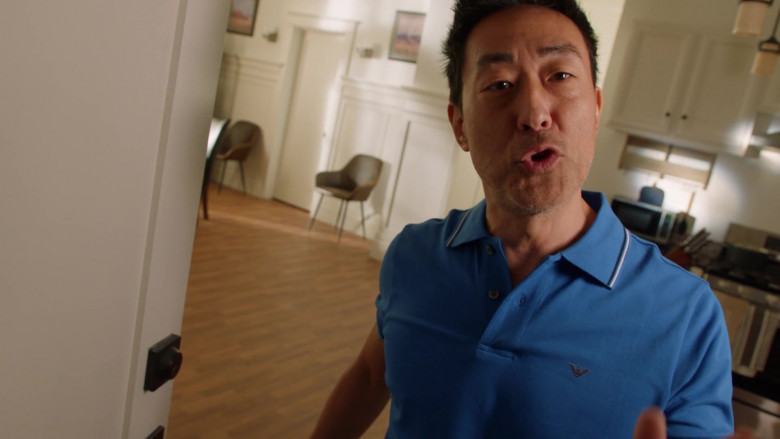 Armani Blue Polo Shirt Worn by Kenneth Choi as Howard ‘Howie' – ‘Chimney' Han in 9-1-1 S06E11 In Another Life (1)