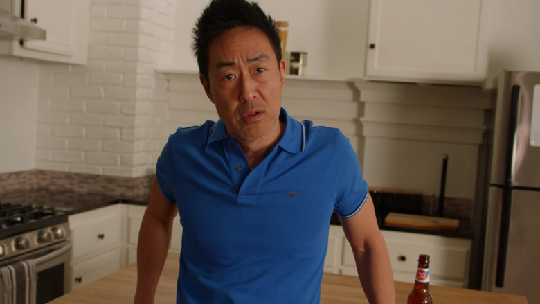 Armani Blue Polo Shirt Worn by Kenneth Choi as Howard ‘Howie' – ‘Chimney' Han in 9-1-1 S06E11 In Another Life (3)