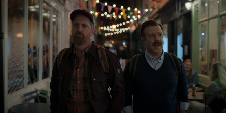 Belstaff Men's Jacket and Burton Backpack of Brendan Hunt as Coach Beard in Ted Lasso S03E01 Smells Like Mean Spirit 2023 (2)
