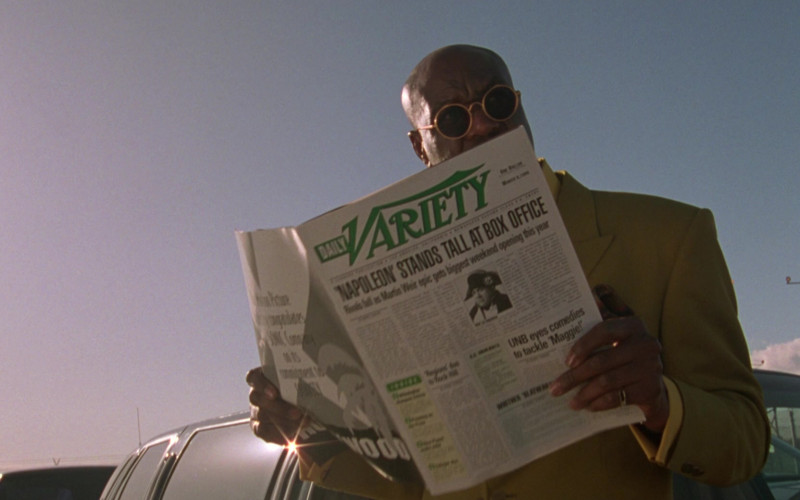 Daily Variety Newspaper Held by Delroy Lindo as Bo Catlett in Get Shorty (1995)