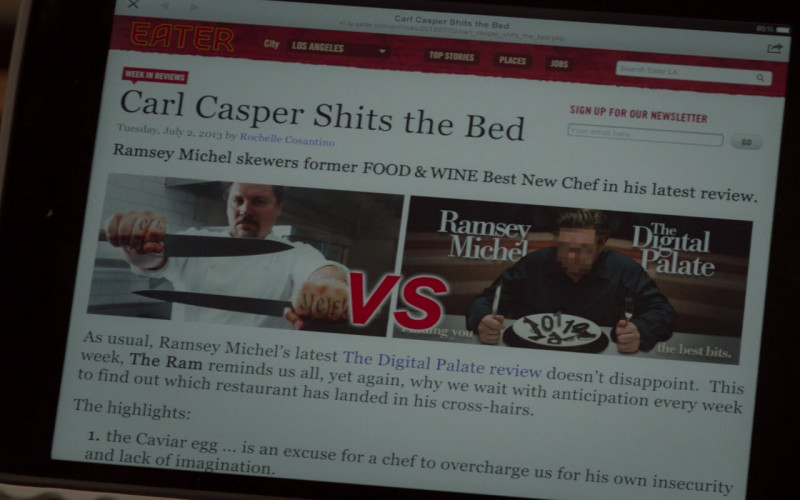 Eater LA Website in Chef (2014)