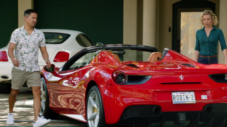 Ferrari 488 Spider Red Sports Car of Jay Hernandez in Magnum P.I. S05E04 NSFW 2023 (3)
