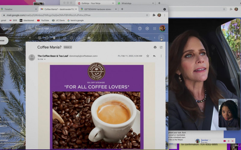 Google Gmail and The Coffee Bean & Tea Leaf in Missing (2023)