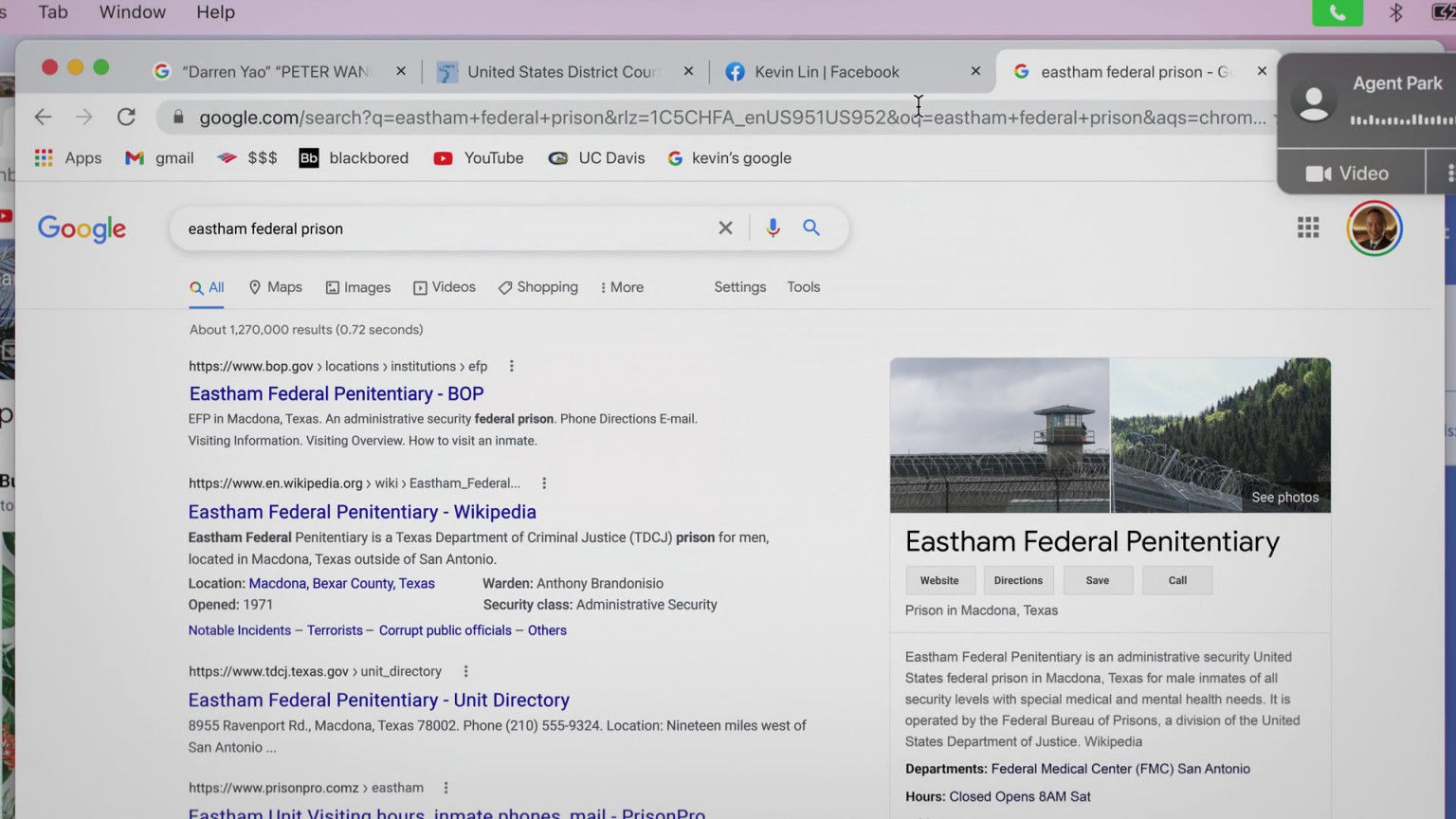 Google Search, Facebook, Gmail, Blackboard And Youtube