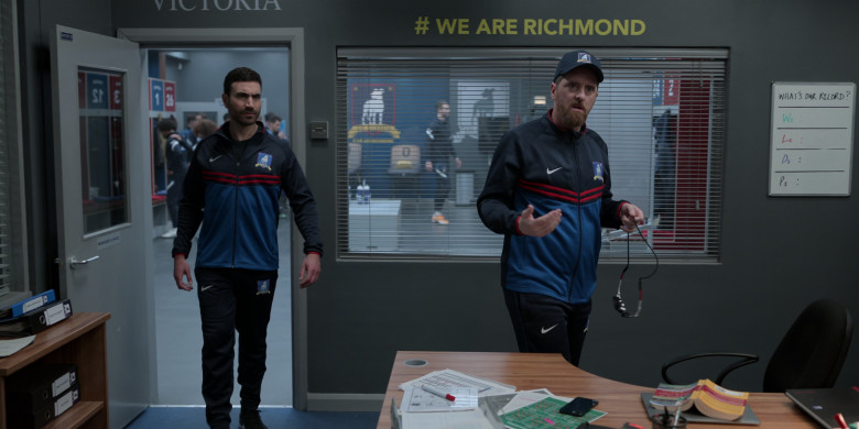 Nike Men's Tracksuits Worn by Brett Goldstein as Roy Kent and Brendan Hunt as Coach Beard in Ted Lasso S03E01 Smells Like Mean Spirit (2023)