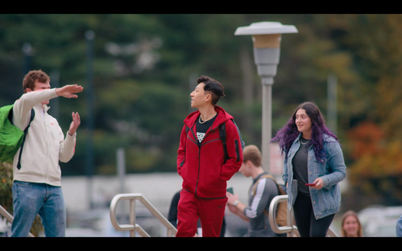 Nike Red Tracksuit (Hoodie and Sweatpants) Worn by Bloom Li in Chang Can Dunk (2023)