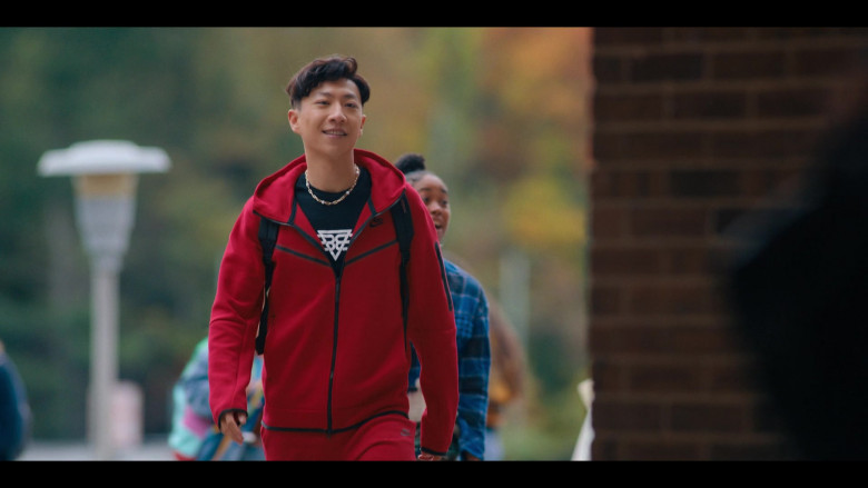 Nike Red Tracksuit (Hoodie and Sweatpants) Worn by Bloom Li in Chang Can Dunk (2)