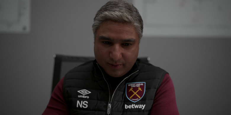 Umbro Vest and Betway Logo Worn by Nick Mohammed as Nathan Shelley in Ted Lasso S03E01 Smells Like Mean Spirit (2023)