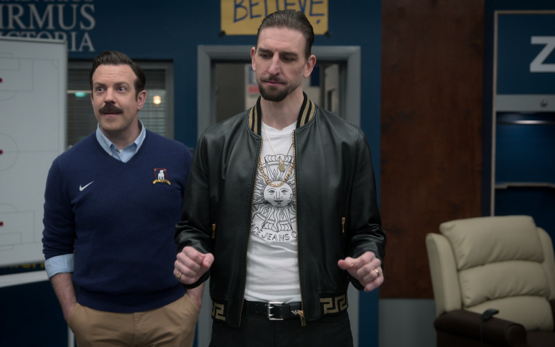 Versace Men's Jacket and T-Shirt Worn by Maximilian Osinski as Zava in Ted Lasso S03E03 4-5-1 (2)