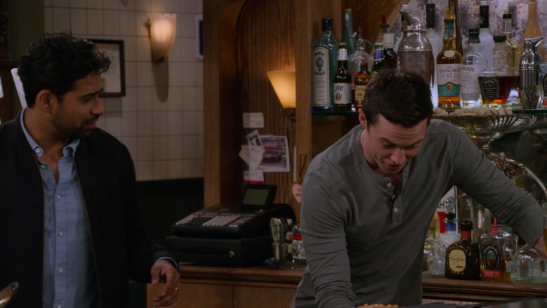 Bombay Sapphire Gin, Miller Lite, Coors Banquet Beer, The Glenlivet 12 Year Old Whisky, Mossburn Whisky, Jack Daniel's, Don Julio and Herradura Tequila Bottles in How I Met Your Father S02E08 Rewardishment (2023)