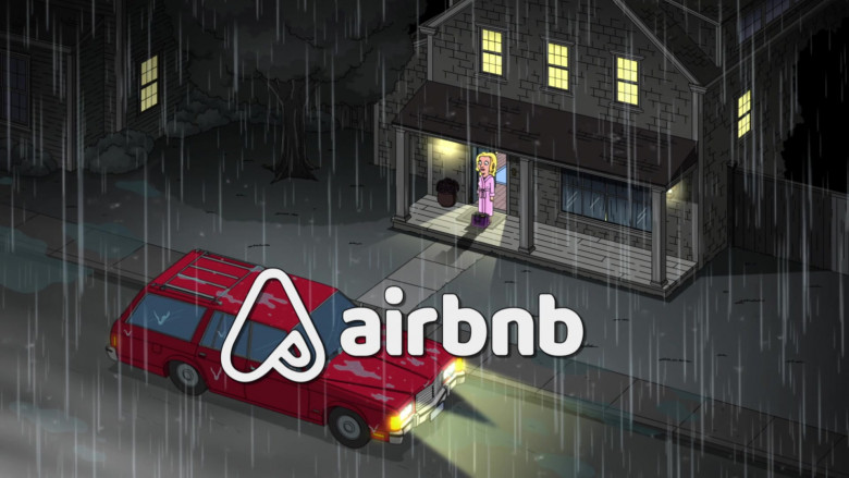 Airbnb Online Marketplace For Short-Term Homestays And Experiences in Family Guy S21E17 A Bottle Episode (2)