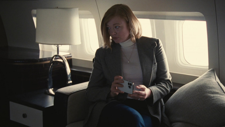 Apple iPhone Smartphone Used by Sarah Snook as Siobhan ‘Shiv' Roy in Succession S04E05 Kill List (2023)
