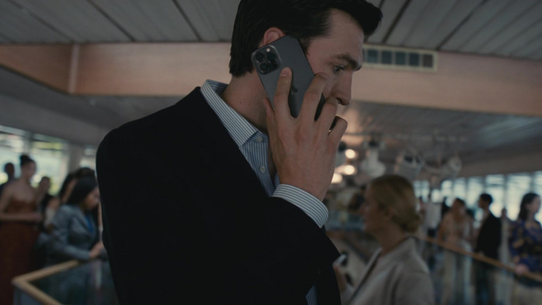 Apple iPhone Smartphone of Nicholas Braun as Greg Hirsch in Succession S04E03 Connor's Wedding (2023)