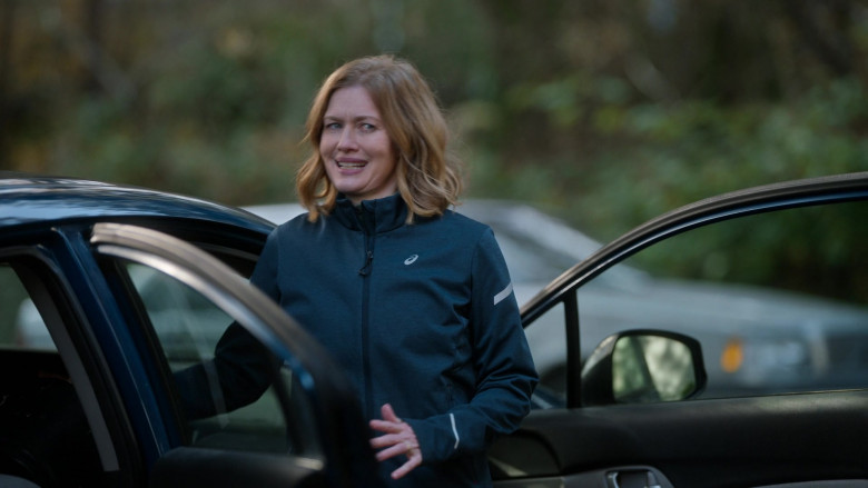 Asics Women's Track Jacket Worn by Mireille Enos as Lily Devereaux in Lucky Hank S01E06 The Arrival (1)