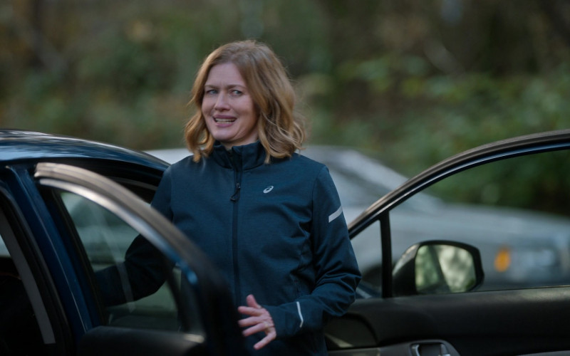 Asics Women's Track Jacket Worn by Mireille Enos as Lily Devereaux in Lucky Hank S01E06 The Arrival (1)