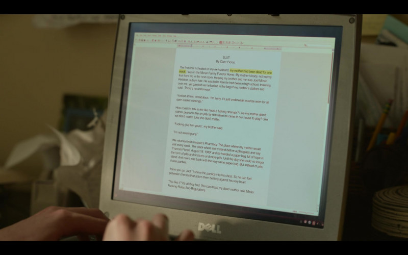 Dell Laptop of Sarah Pidgeon as younger Clare in Tiny Beautiful Things S01E03 The Ghost Ship (2)