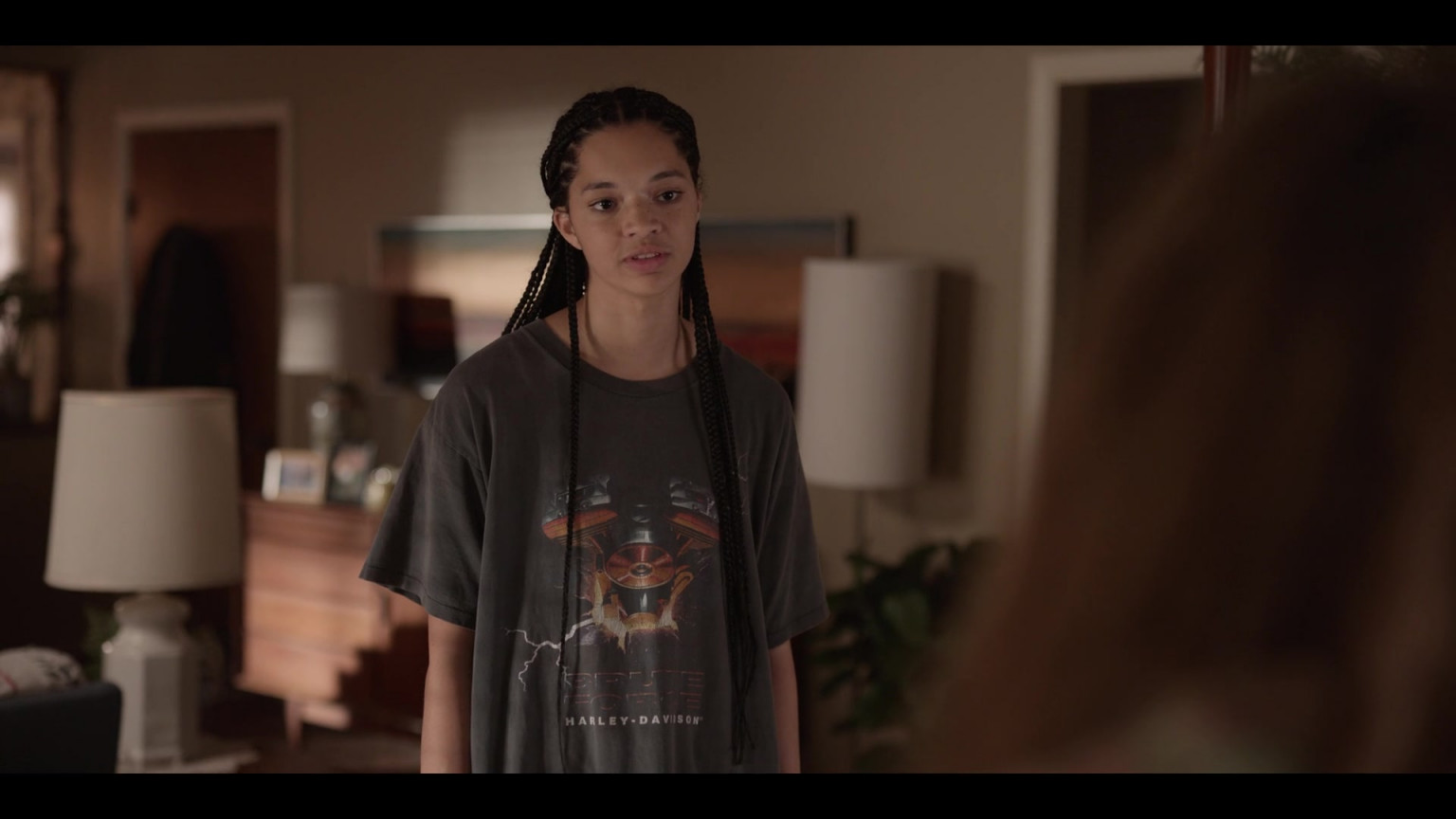 Harley-Davidson T-Shirt Worn By Tanzyn Crawford As Rae In Tiny