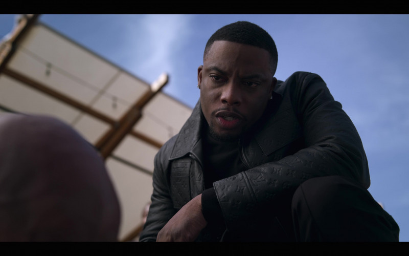 Louis Vuitton Leather Jacket Worn by Woody McClain as Cane Tejada in Power Book II Ghost S03E03 Human Capital (1)