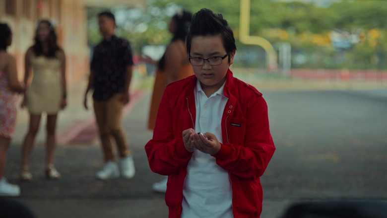 Members Only Red Jacket Worn by Wes Tian as Brian Patrick Kameāloha in Doogie Kameāloha, M.D. S02E05 Dance Dance Evolution (3)
