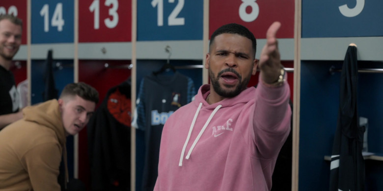 Nike Men's Pink Hoodie and Sweatpants Tracksuit in Ted Lasso S03E04 Big Week (1)