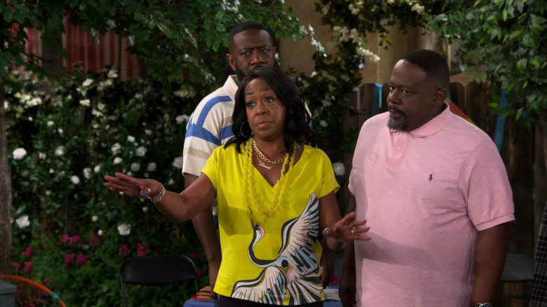Ralph Lauren Pink Polo Shirt Worn by Cedric the Entertainer as Calvin Butler in The Neighborhood S05E17 Welcome to the Mile