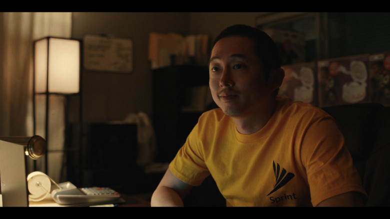 Sprint Corporation Telecommunications Company T-Shirt of Steven Yeun as Danny Cho in Beef S01E07 I Am A Cage (2)