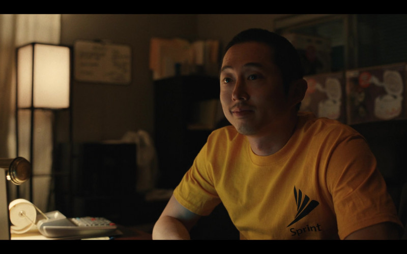 Sprint Corporation Telecommunications Company T-Shirt of Steven Yeun as Danny Cho in Beef S01E07 I Am A Cage (2)