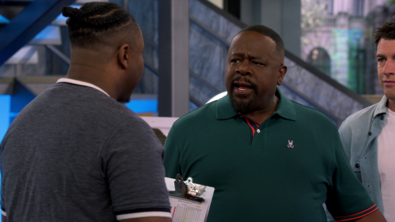 Psycho Bunny Green Polo Shirt Worn by Cedric the Entertainer in The Neighborhood S05E22 "Welcome to the Opening Night" (2023) - 373945