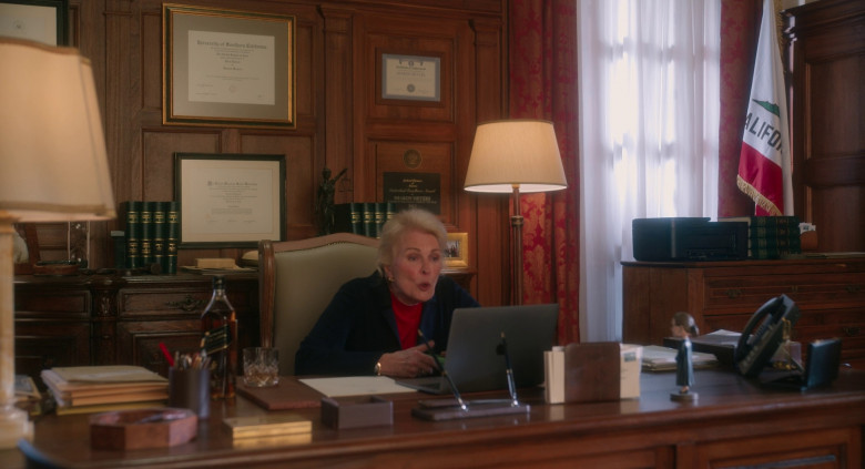 Johnnie Walker Black Label Whisky Bottle and Apple MacBook Laptop of Candice Bergen as Sharon in Book Club: The Next Chapter (2023) - 375028