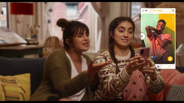 Bumble Online Dating Application Used by Priyanka Chopra Jonas as Mira Ray and Sofia Barclay as Suzy Ray in Love Again (2023) - 373116