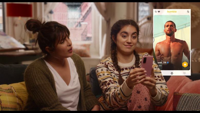 Bumble Online Dating Application Used by Priyanka Chopra Jonas as Mira Ray and Sofia Barclay as Suzy Ray in Love Again (2023) - 373117
