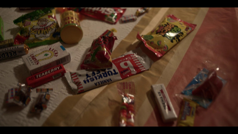 Warheads Candy, Gerrit's Teaberry Gum, Reed's All Natural Peppermint Hard Candy, Bonomo Turkish Taffy Bar, Sour Patch Kids in Saint X S01E07 "The Goat Witch and the Sinner" (2023) - 375291