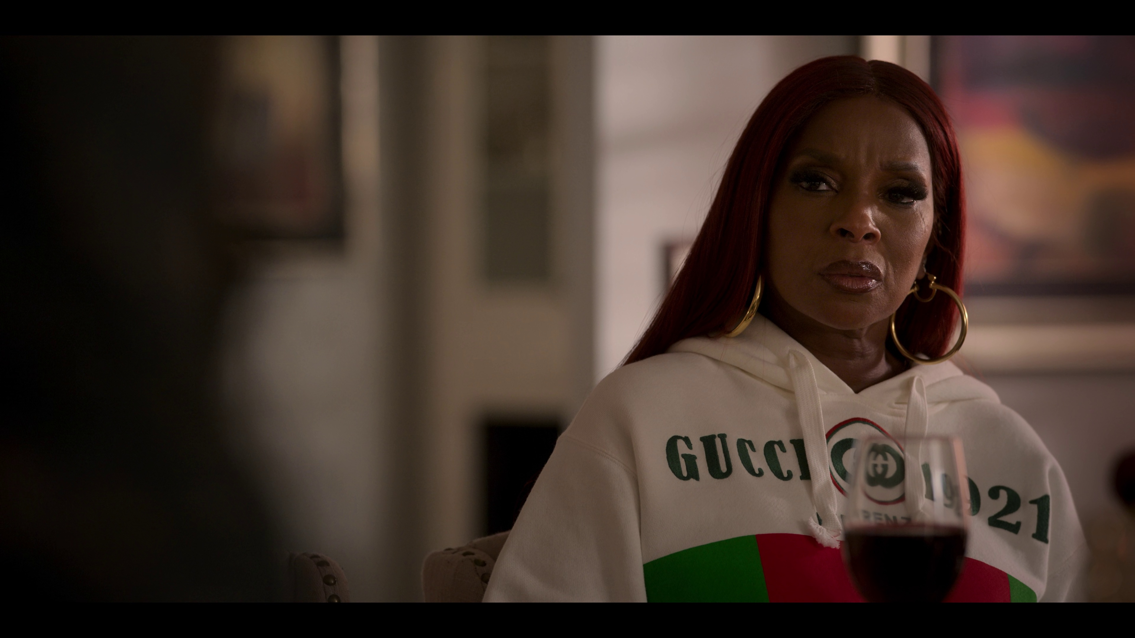 Gucci Double G buckle belt worn by Monet (Mary J. Blige) as seen in Power  Book II: Ghost TV series wardrobe (Season 2 Episode 5)