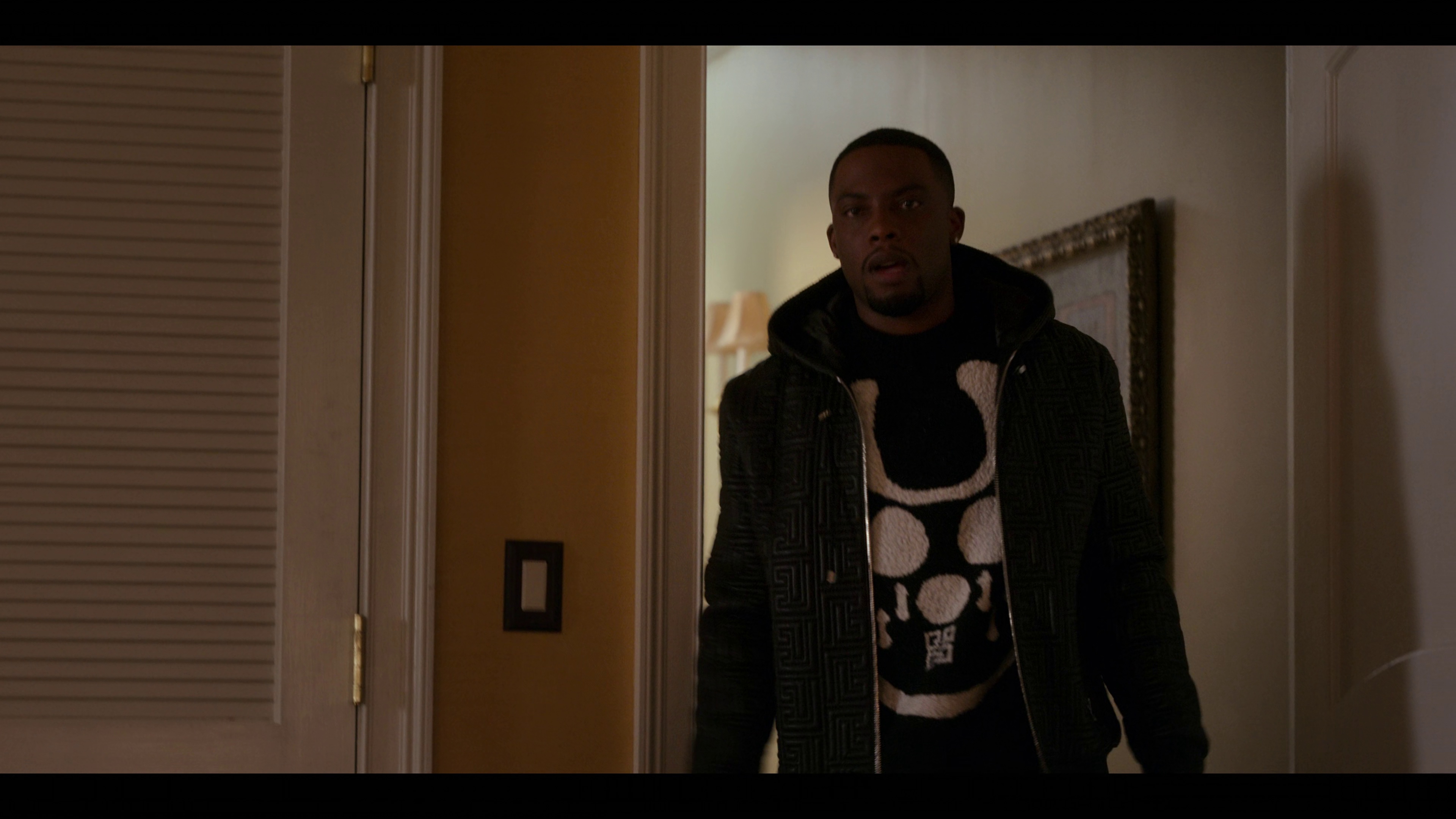 Amiri jacket worn by Cane Tejada (Woody McClain) as seen in Power Book II:  Ghost TV series (Season 1 Episode 3)