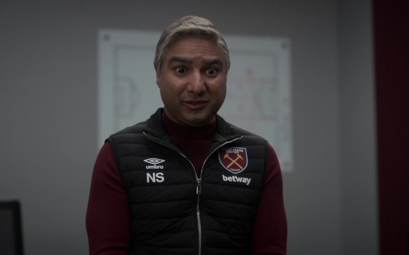 Umbro x Betway Vest Worn by Actor Nick Mohammed as Nathan 'Nate' Shelley in Ted Lasso S03E08 "We'll Never Have Paris" (2023)