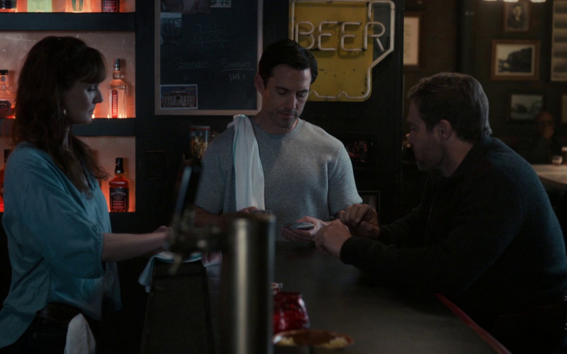 Jack Daniel's Whisky, Luksusowa Vodka and Jose Cuervo Tequila Bottles in The Company You Keep S01E09 "The Truth Shall Set You Free" (2023)