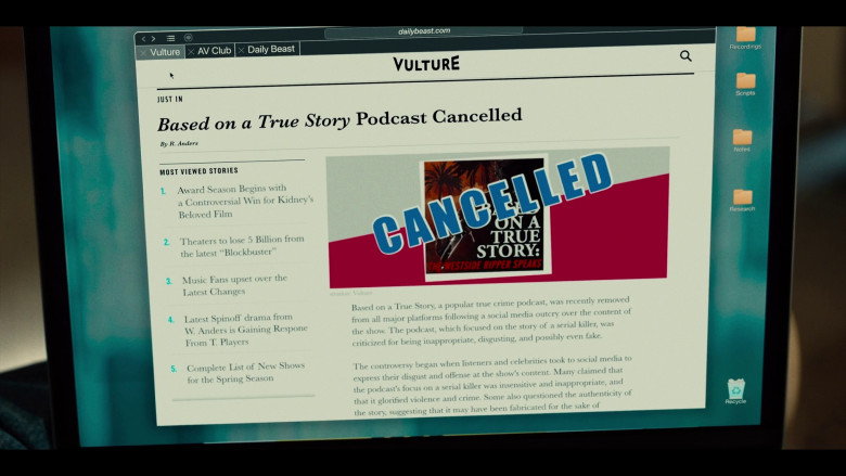 Vulture Website in Based on a True Story S01E07 "National Geographic" (2023) - 377410