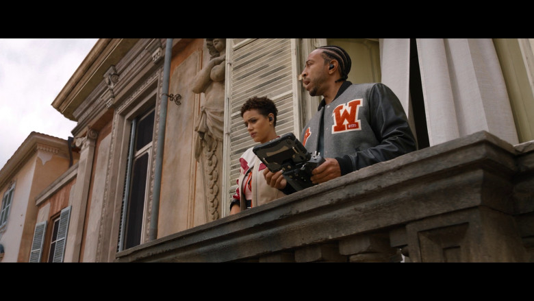 Off-White Patchwork Varsity Jacket Worn by Chris 'Ludacris' Bridges as Tej Parker in Fast X (2023) - 378031