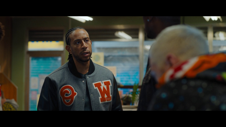 Off-White Patchwork Varsity Jacket Worn by Chris 'Ludacris' Bridges as Tej Parker in Fast X (2023) - 378035