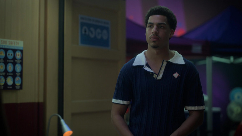 Casablanca Polo Shirt Worn by Marcus Scribner as Andre Johnson, Jr. in Grown-ish S06E01 "Shoot My Shot" (2023) - 381840
