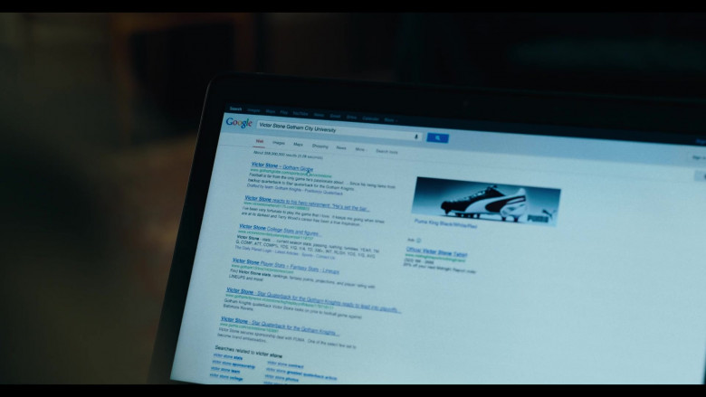Google WEB Search Engine Site and Puma Sneaker Banner Ad in The Flash (2023) - 384121