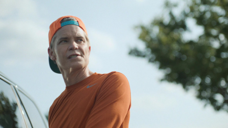 Nike Orange T-Shirt Worn by Timothy Olyphant as Derek Browne in Full Circle S01E01 "Something Different" (2023) - 383752