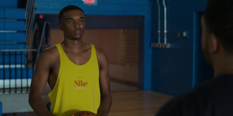 Nike Yellow Tank Top of Caleel Harris as Musa Rahim in Swagger S02E08 "Journey and Destination" (2023) - 389361