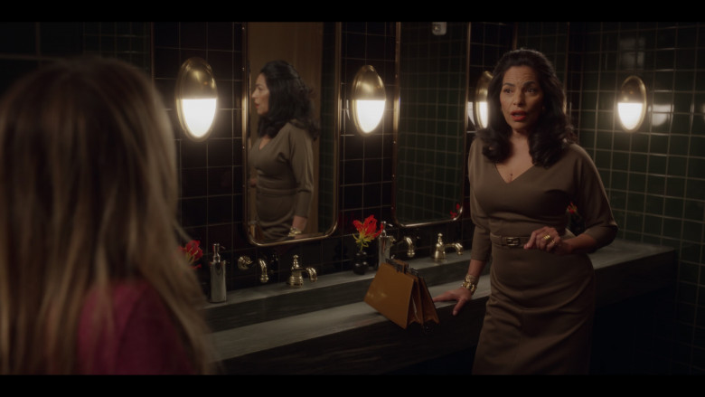 Fendi Brown Belted Dress Worn by Sarita Choudhury as Seema Patel in And Just Like That... S02E09 "There Goes the Neighbourhood" (2023) - 388586