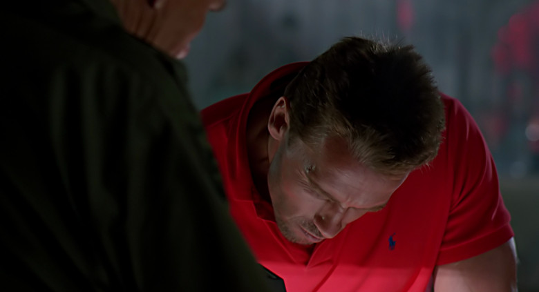 Ralph Lauren Red Polo Shirt Worn by Arnold Schwarzenegger as Major Alan "Dutch" Schaefer in Predator (1987) - 394169