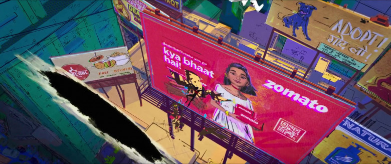 Zomato restaurant aggregator and food delivery company billboard in Spider-Man: Across the Spider-Verse (2023) - 387756