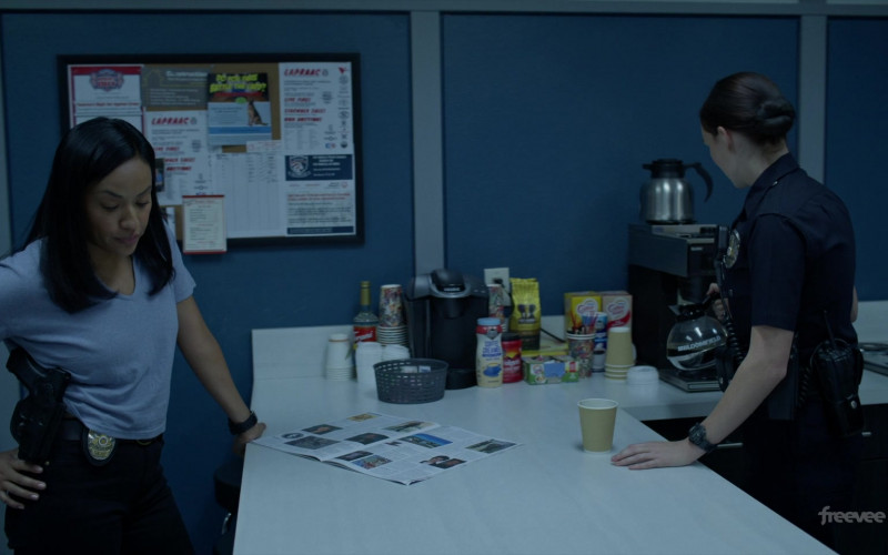 Torani Syrup, Keurig Coffee Maker, First Street Coffee Creamer, Folgers, Westrock Coffee and Nestle Coffee-Mate in Bosch: Legacy S02E04 "Musso & Frank" (2023)