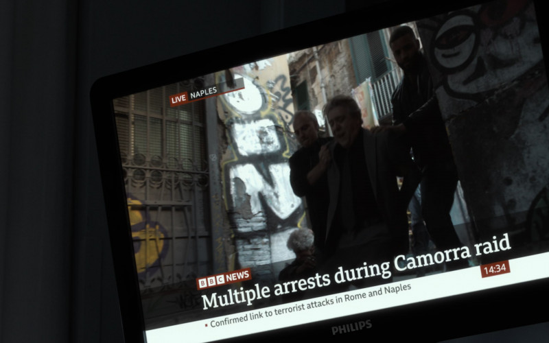 Philips TV and BBC News in The Equalizer 3 (2023)